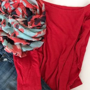 LOFT Boatneck Top in Coral